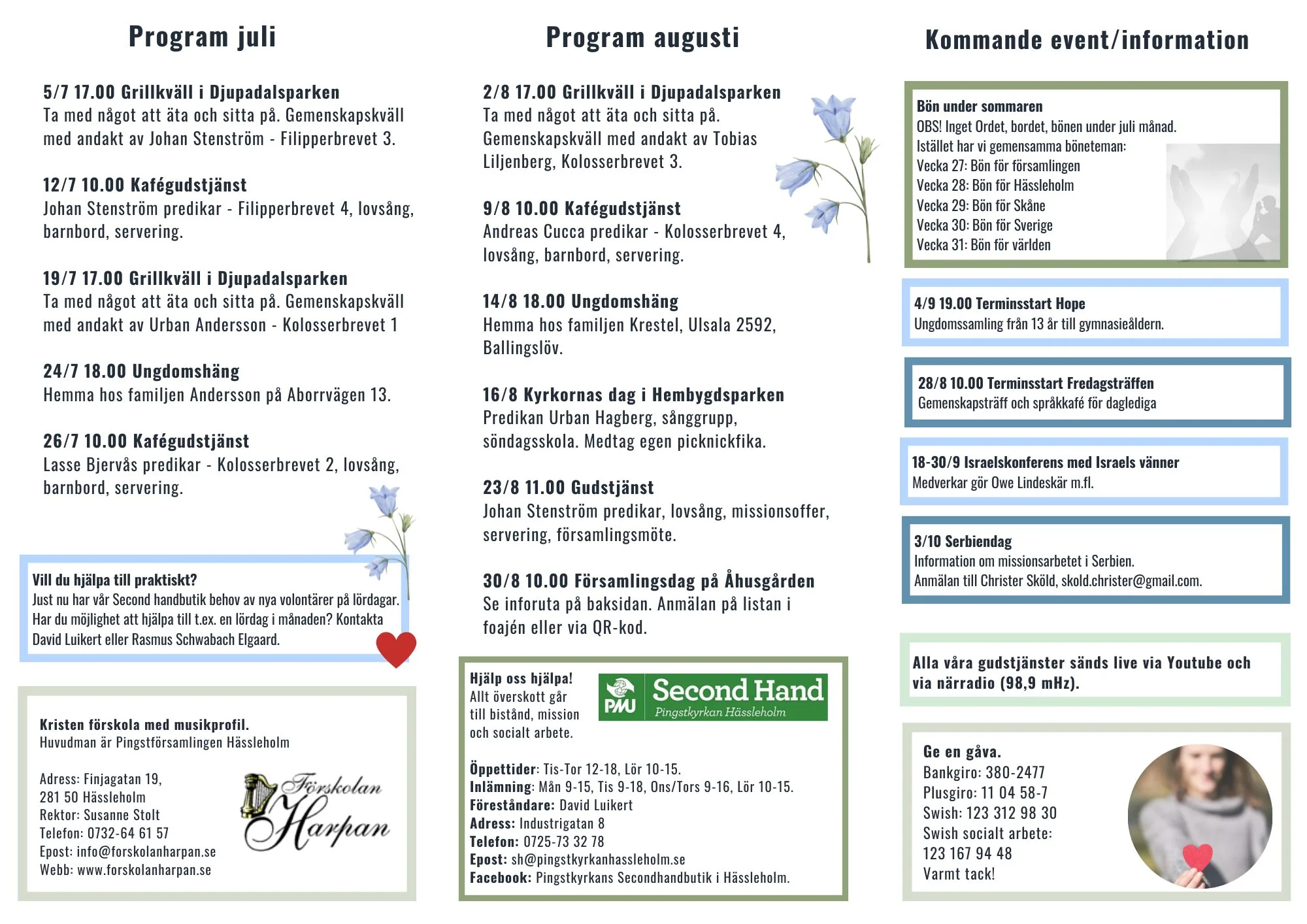 Församlingsblad juli–augusti 2026, sida 2